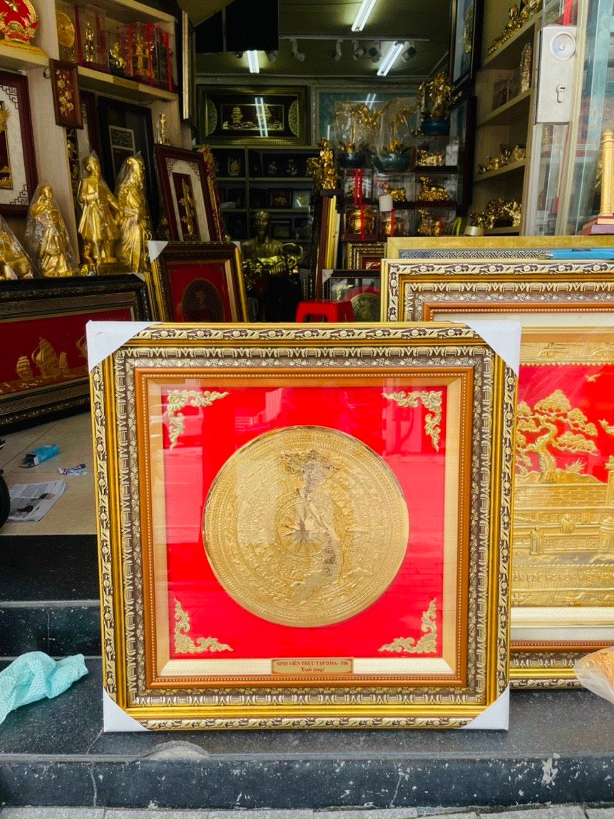 TRANH TRỐNG ĐỒNG MẠ VÀNG - 8080
