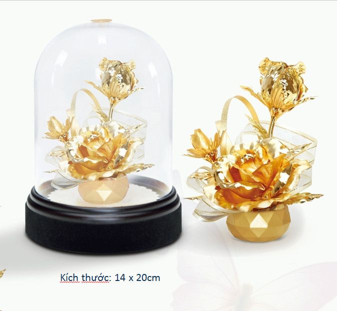 Hoa Hồng Mạ Vàng 24K - Quà Tặng 20/10
