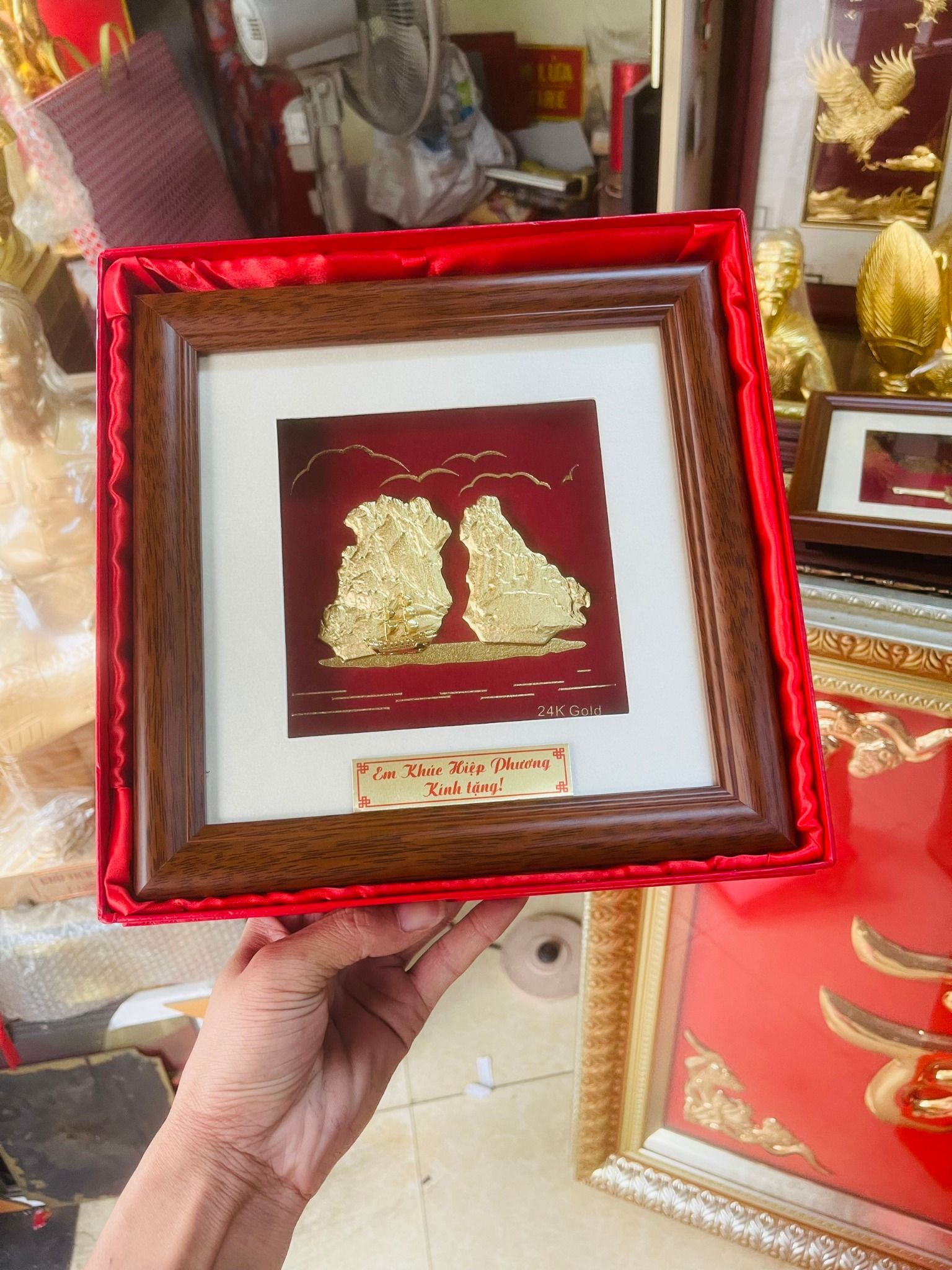 Tranh Hồ Gươm - Tháp Rùa Mạ Vàng 24K - 2424