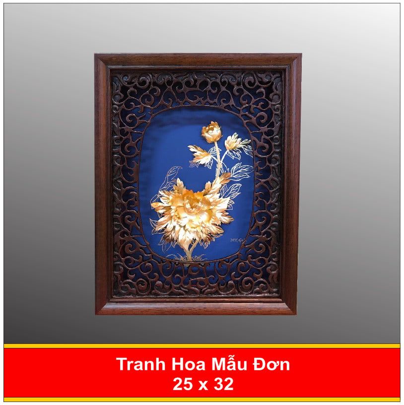  Tranh Hoa Mâu Đơn Mạ Vàng - 2532 