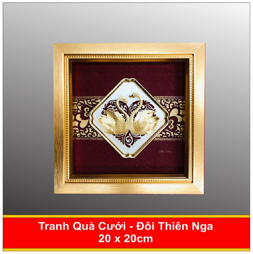 Quà Tặng Đám Cưới Đôi Thiên Nga Mạ Vàng - 2424