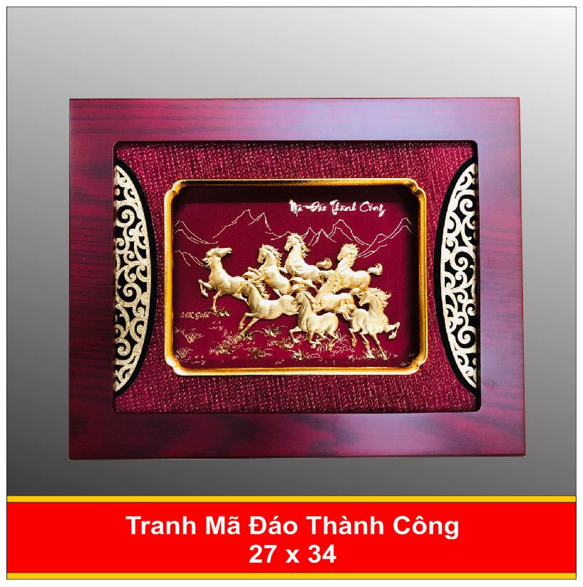  Tranh Mã Đáo Thành Công Mạ Vàng 24K - 2633 