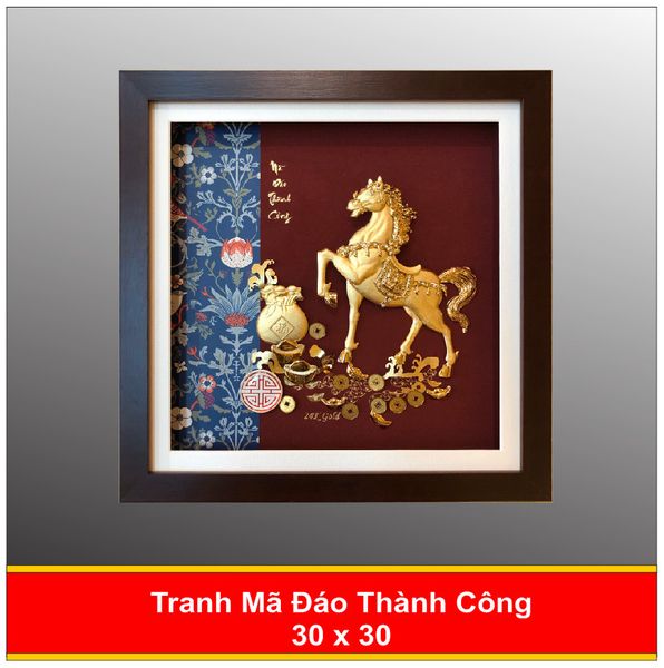  Tranh Mã Đáo Thành Công Mạ Vàng 24K - 3030 