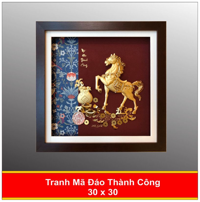 Tranh Mã Đáo Thành Công Mạ Vàng 24K - 3030