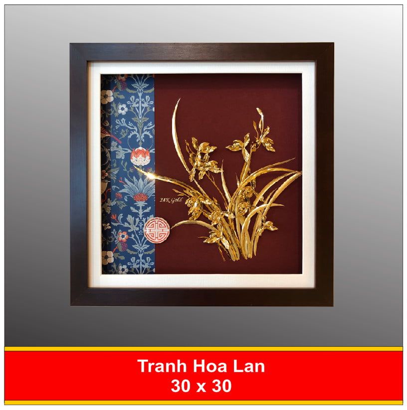  Tranh Hoa Lan Mạ Vàng - 3030 