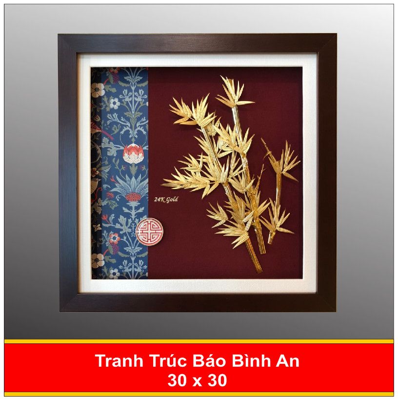 Tranh Hoa Mai Mạ Vàng 24K - 3030