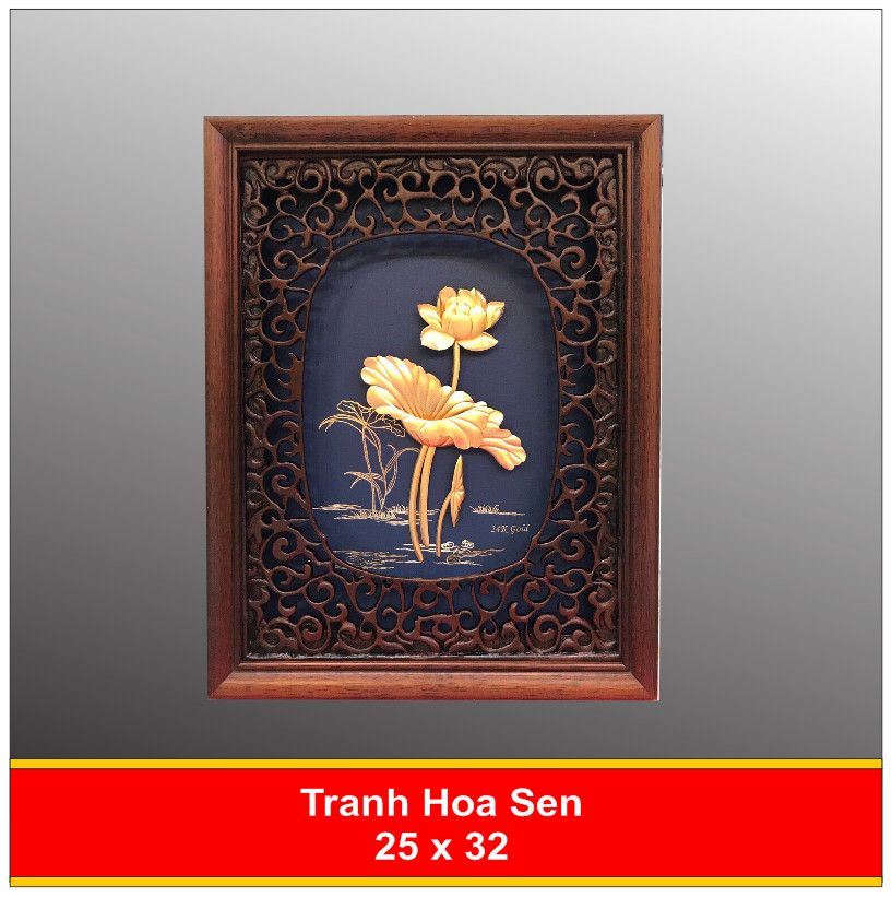  Tranh Hoa Sen Mạ Vàng - 2027 