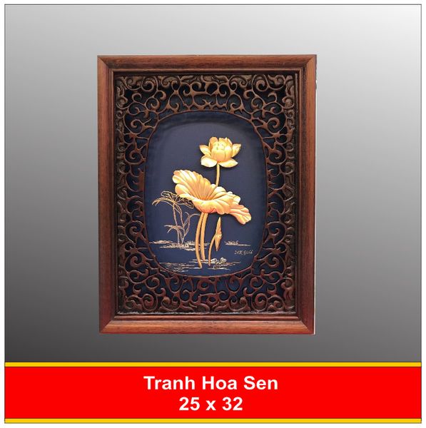  Tranh Hoa Sen Mạ Vàng - 2532 