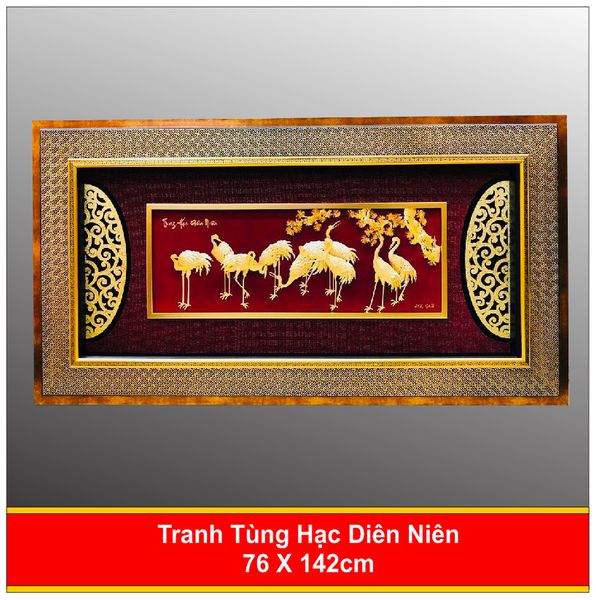  Tranh Tùng Hạc Diên Niên Mạ Vàng - 76142 