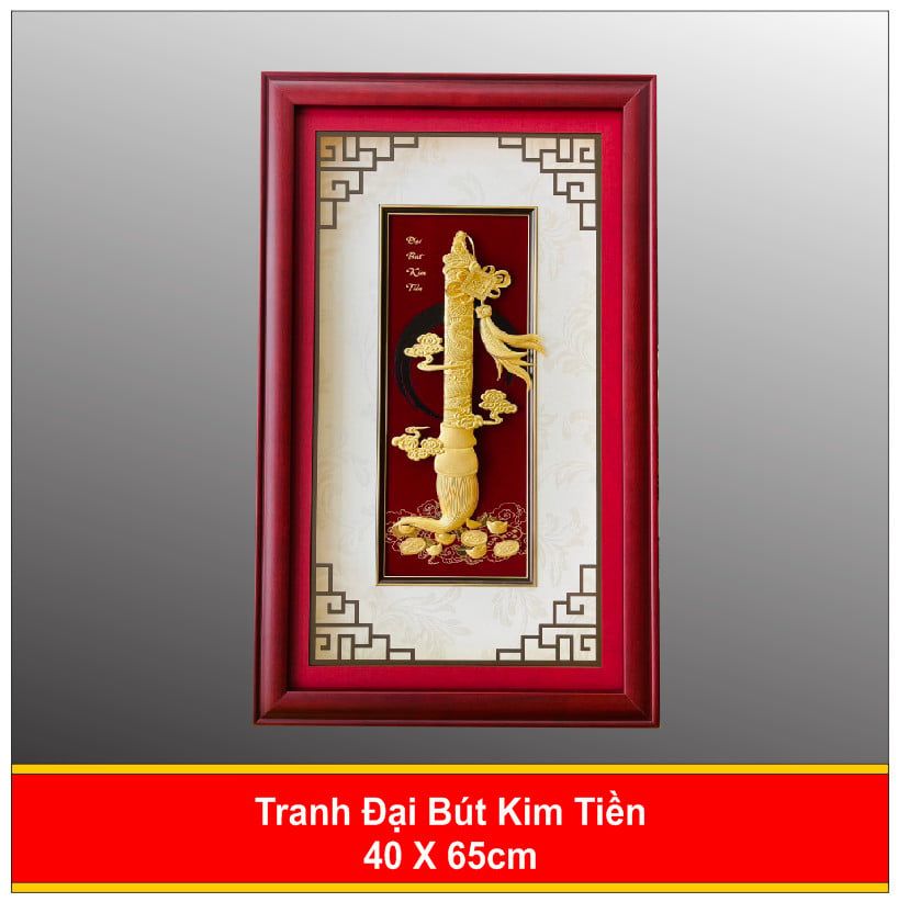Tranh Đại Bút Kim Tiền Mạ Vàng - Tiền Vào Như Nước