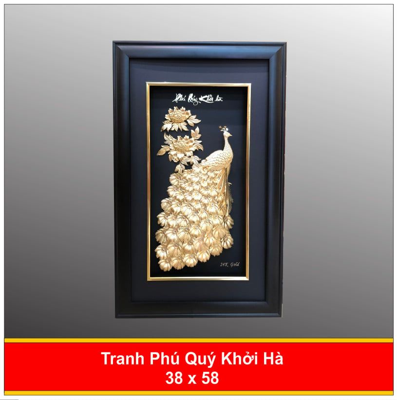 Tranh Phú Quý Khởi Hà Mạ Vàng 24K - 3658