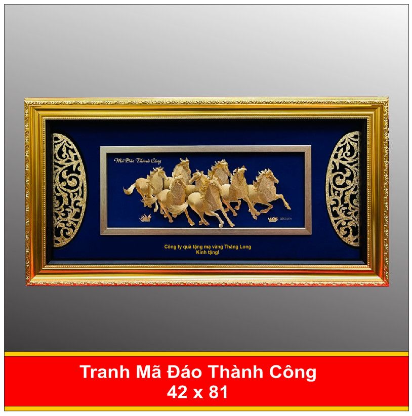 Tranh Mã Đáo Thành Công Mạ Vàng Cao Cấp 24K - 4281