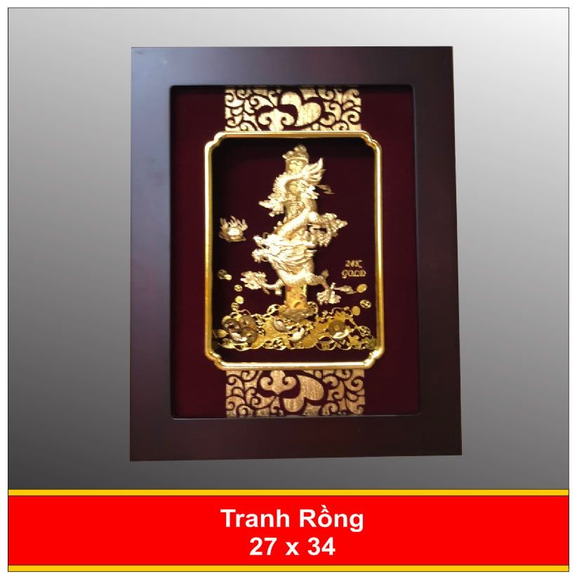  Tranh Rồng Mạ Vàng 24K - 2734 