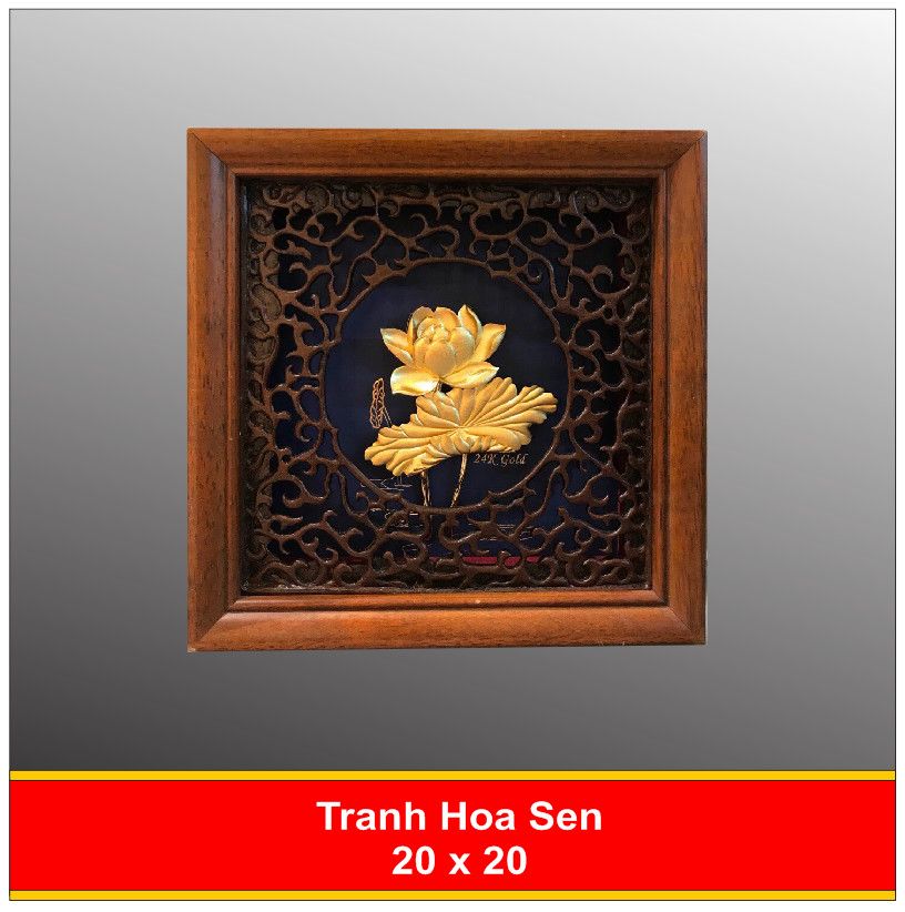  Tranh Hoa Sen Mạ Vàng - 2020 Xanh 