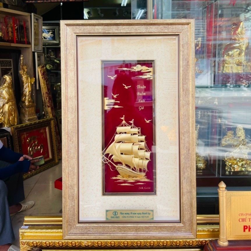Tranh Thuận Buồm Xuôi Gió Mạ Vàng 7090