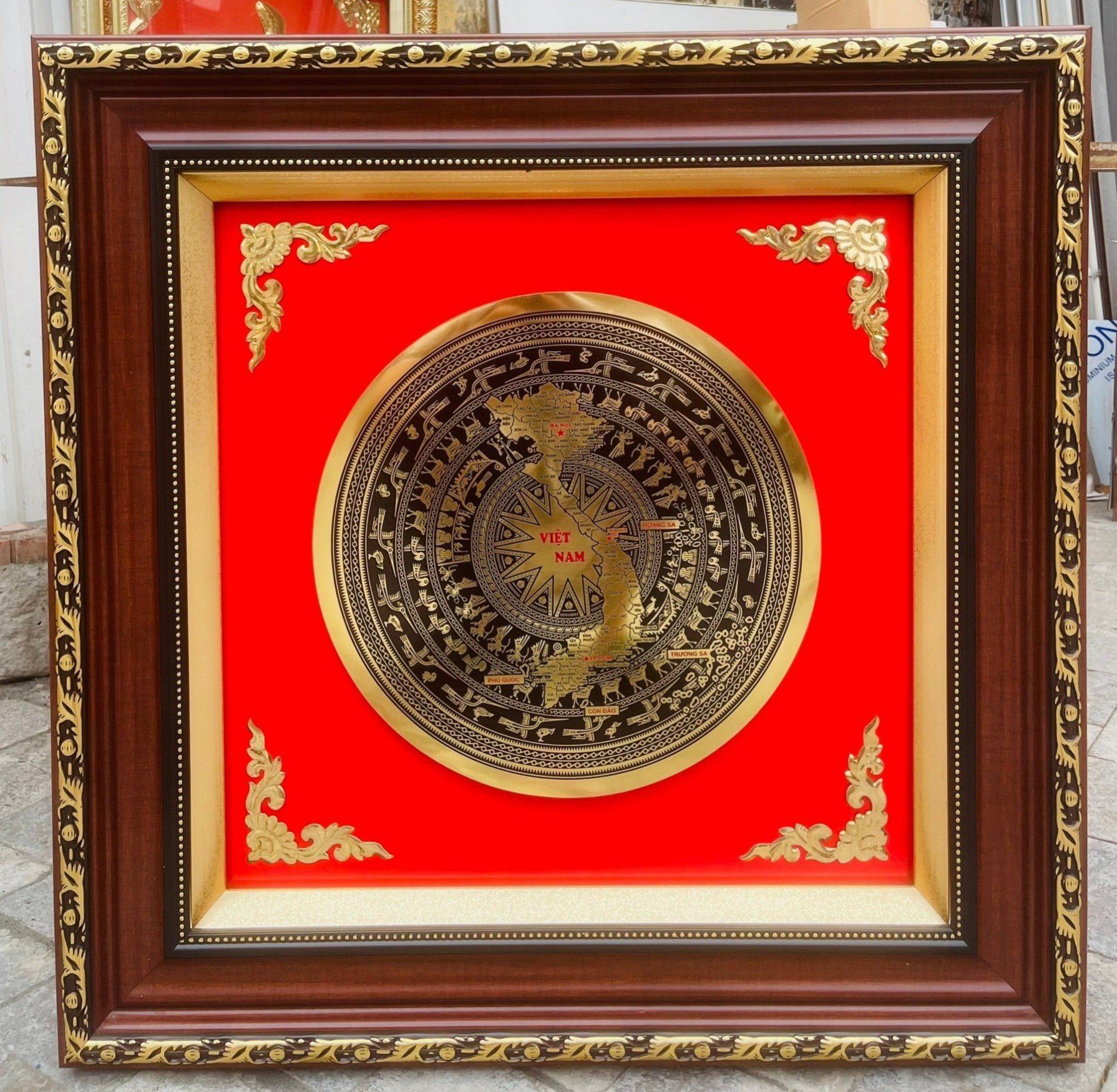 TRANH TRỐNG ĐỒNG BẢN ĐỒ 80 X 80