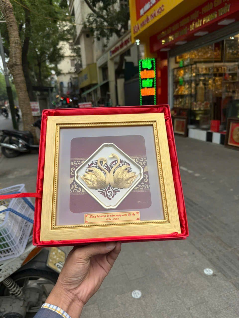 Quà Tặng Đám Cưới Đôi Thiên Nga Mạ Vàng - 2424