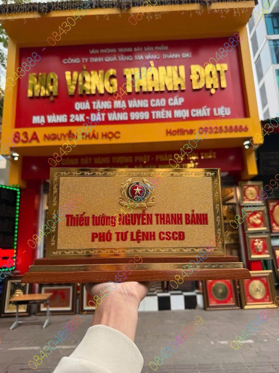 BIỂN CHỨC DANH THIẾU TƯỚNG CÔNG AN MẠ VÀNG M2