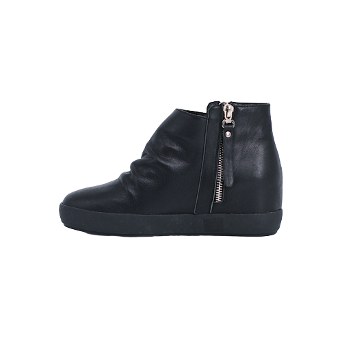 Giày Boot Da Nữ Khóa Zip Đen 593.10