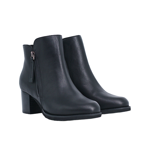 Giày Boot Da Nữ Khóa Zip Đen 593.4