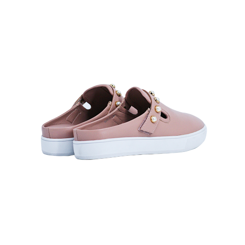 Giày Da Nữ Slip On Đính Hạt Cườm Hồng 593.11