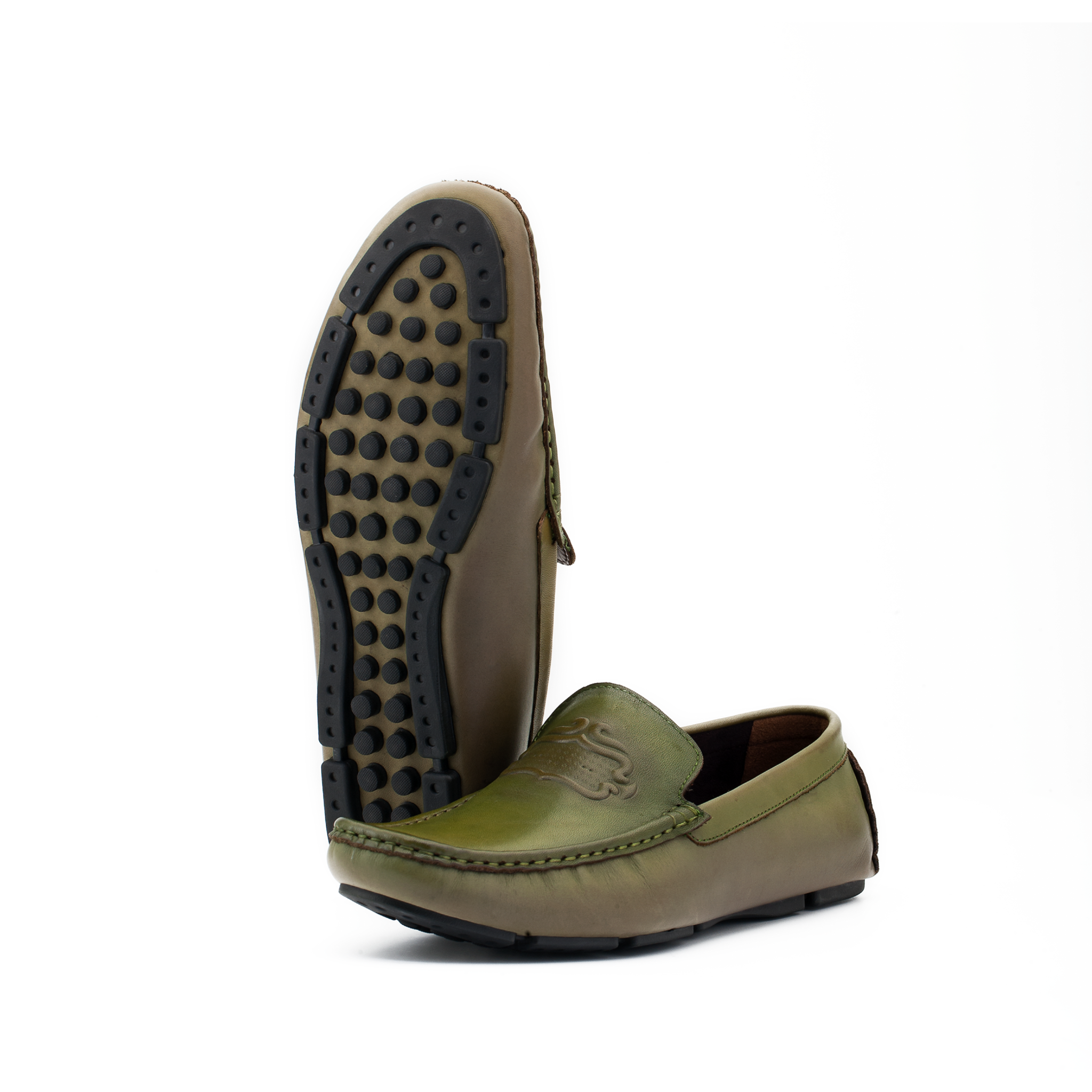 Giày Moccasin Nam Da Xanh 28A.2