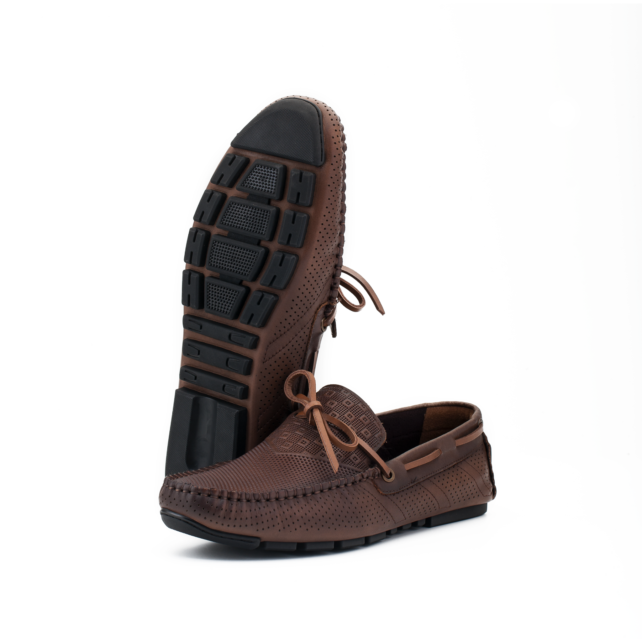Giày Moccasin Nam Da Nâu 28A.11