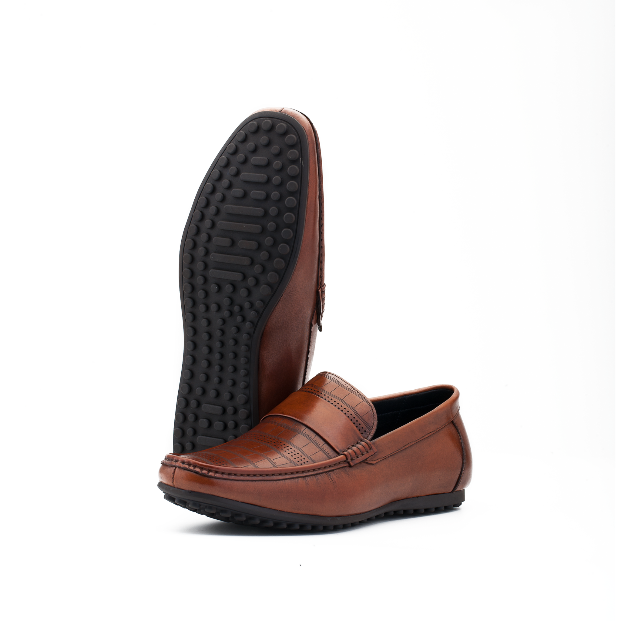 Giày Moccasin Nam Da Nâu 28A.22