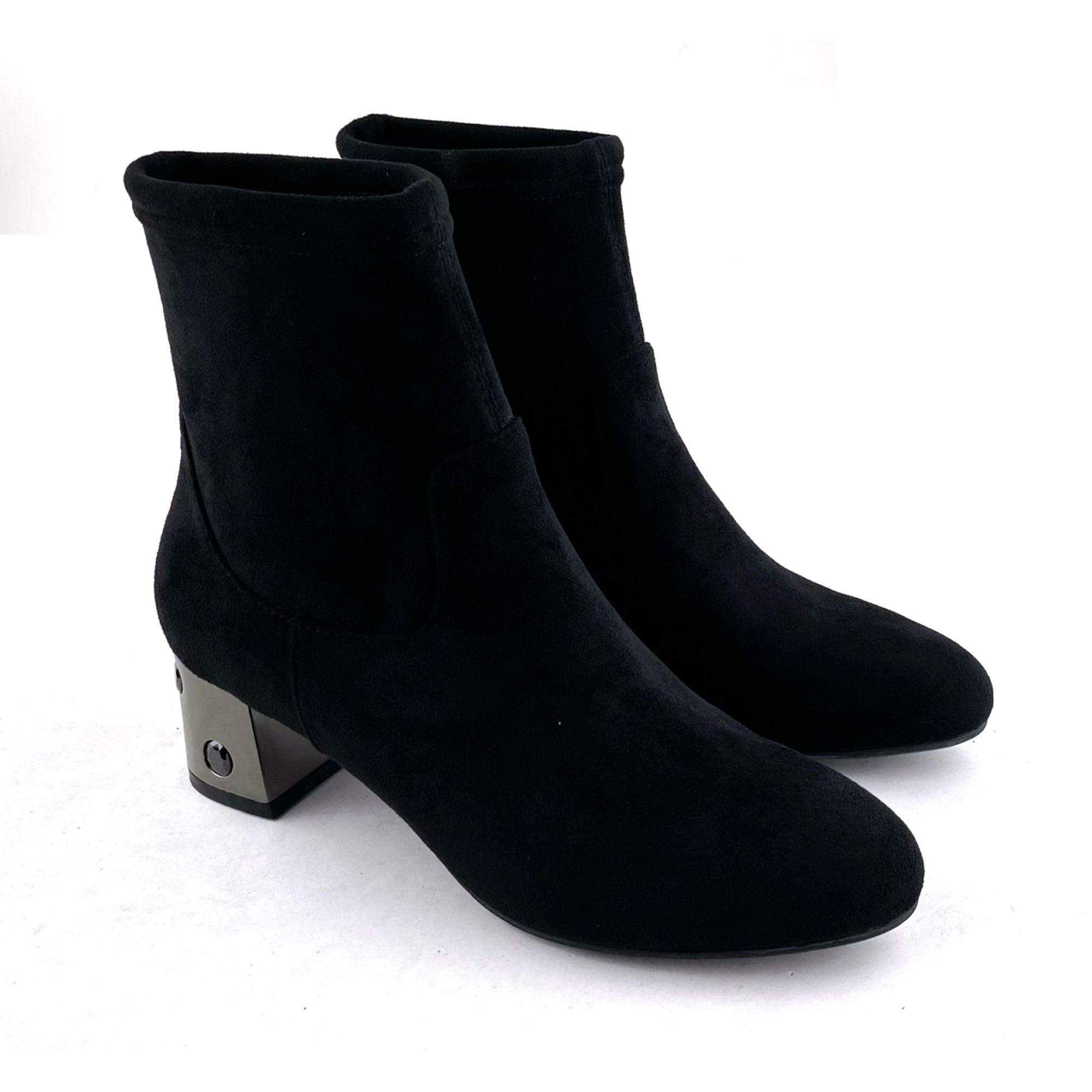 Giày Boot Da Lộn Nữ Đen 83.1