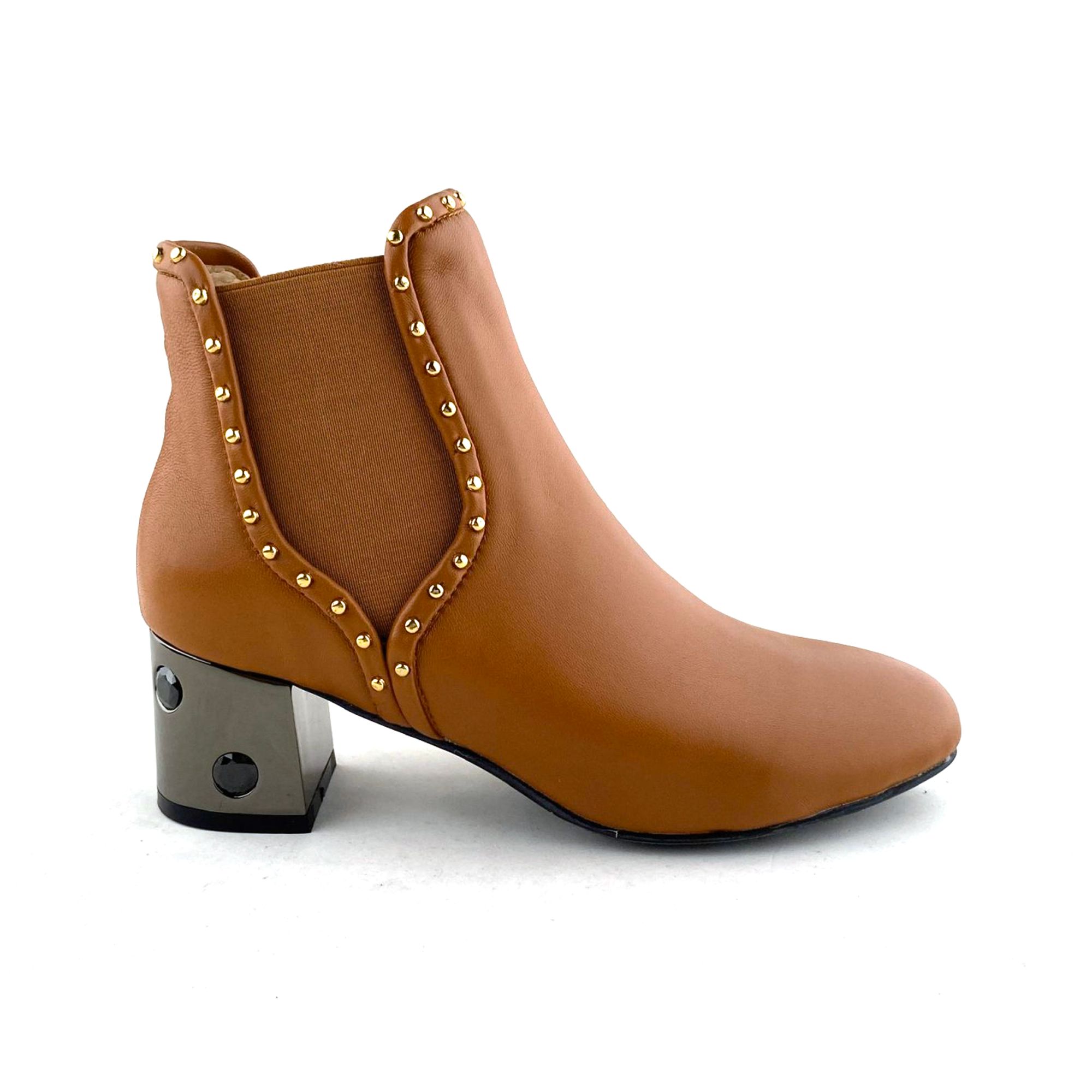 Giày Boot Da Nữ Nâu 83.3