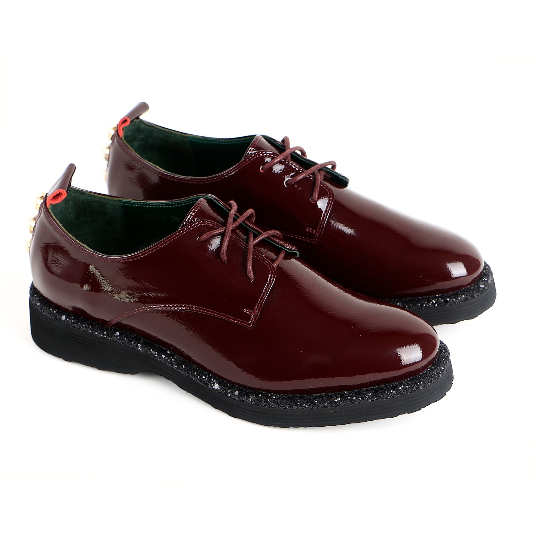 Giày Sneaker Da Nữ Đỏ Bóng 892.11