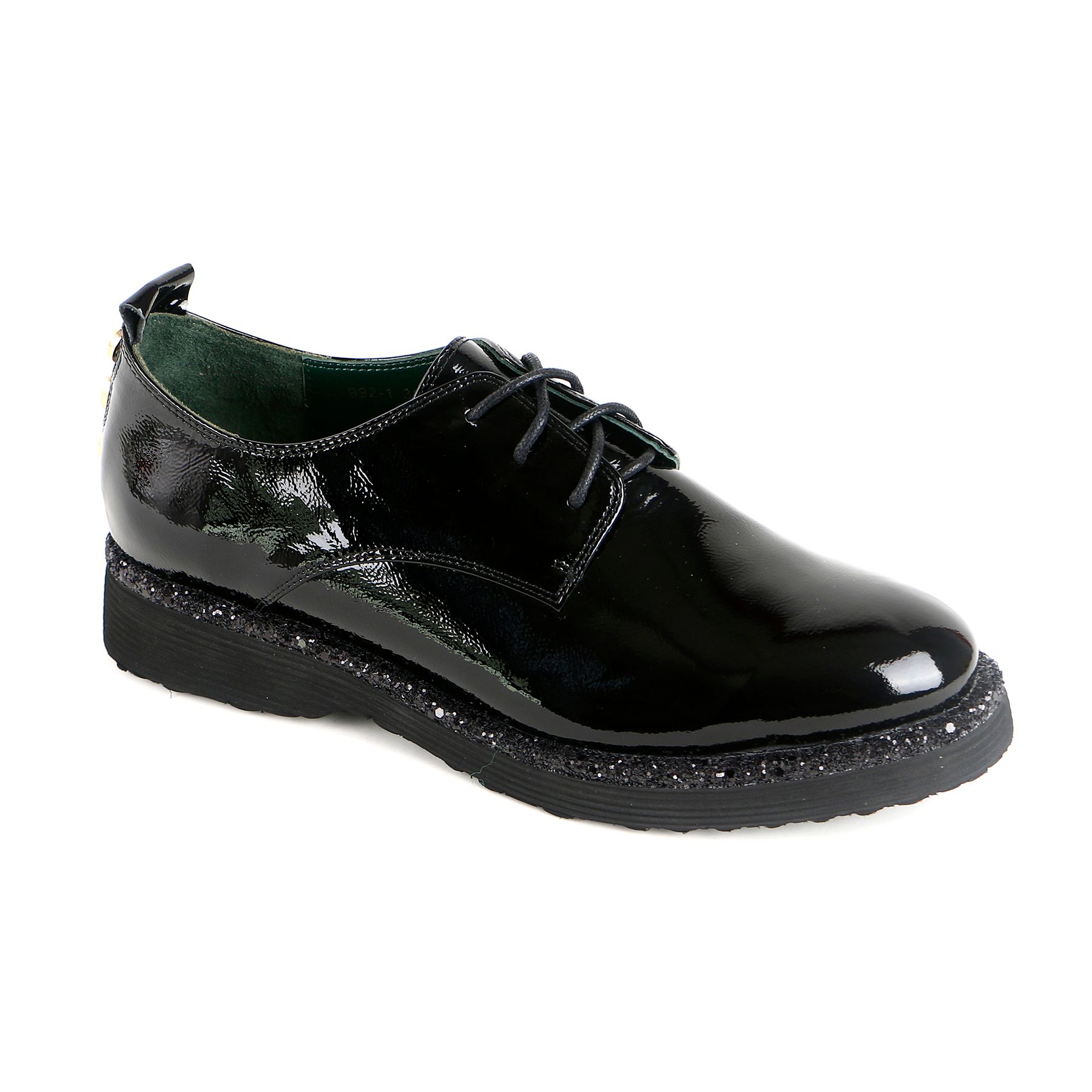 Giày Sneaker Da Nữ Đen Bóng 892.16