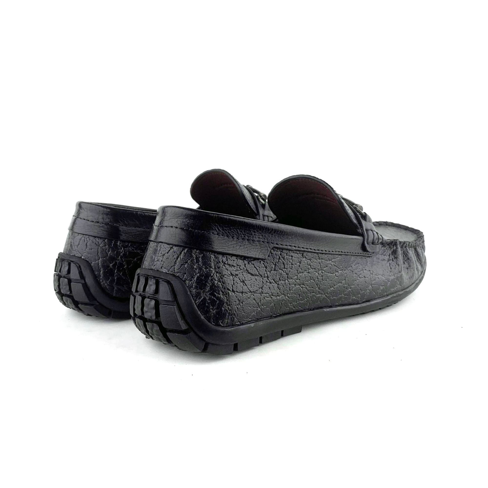Giày Moccasin Nam Da Vân Đen 28LĐ.7