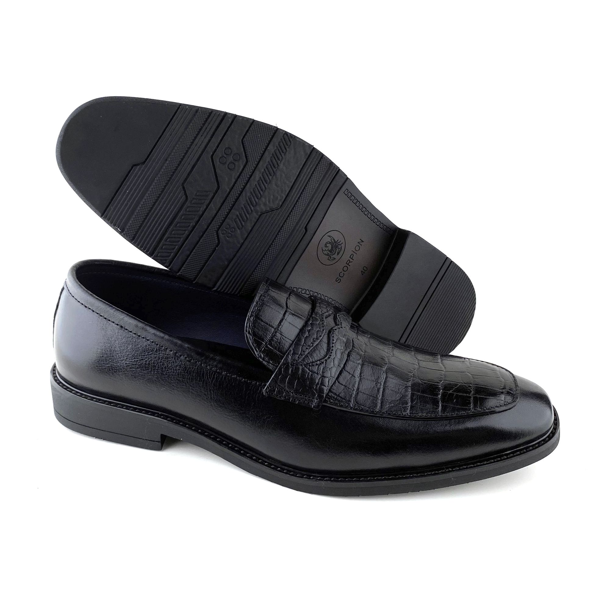 Giày Loafer Nam Đen 28MĐ.25