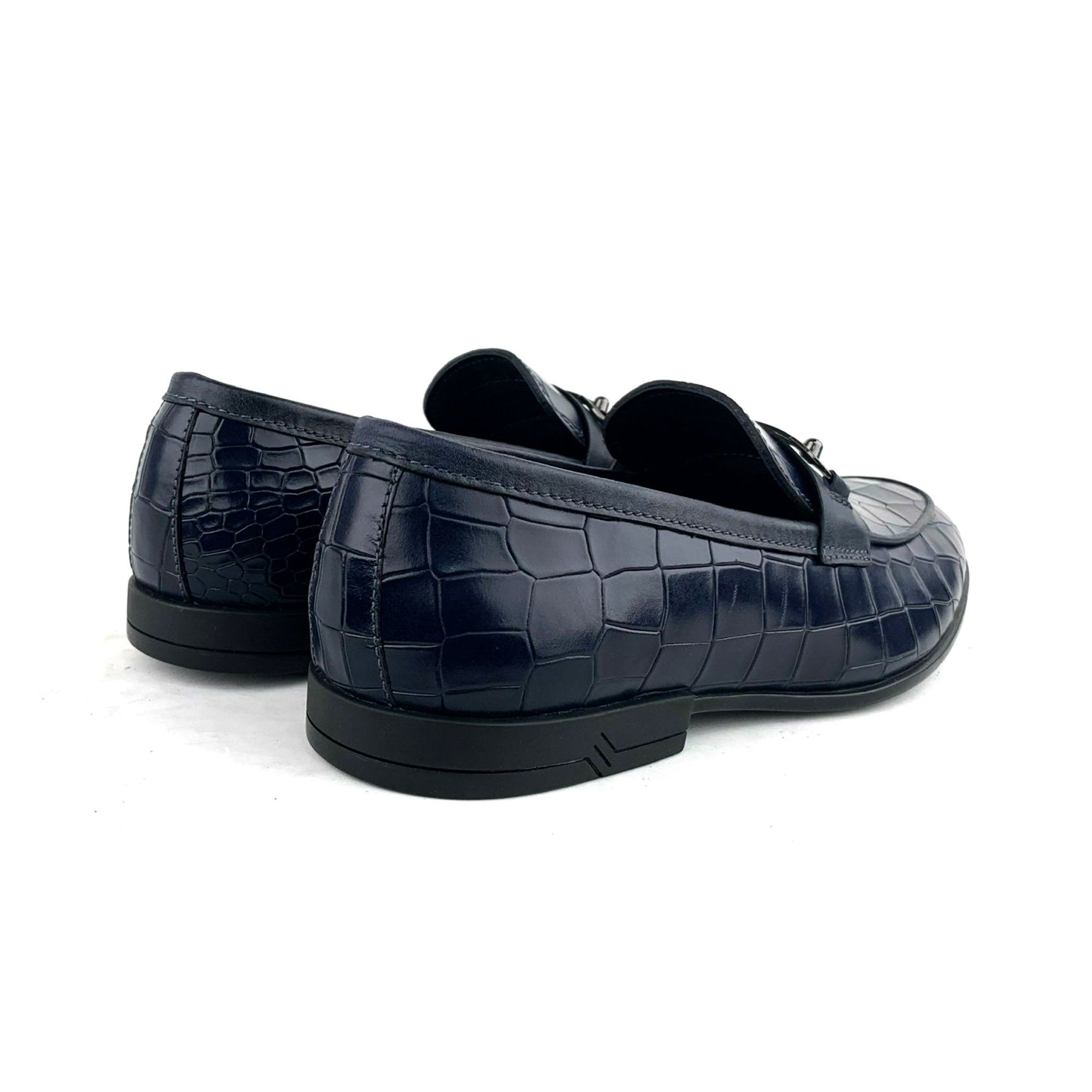 Giày Moccasin Nam Da Vân Xanh 28X.52