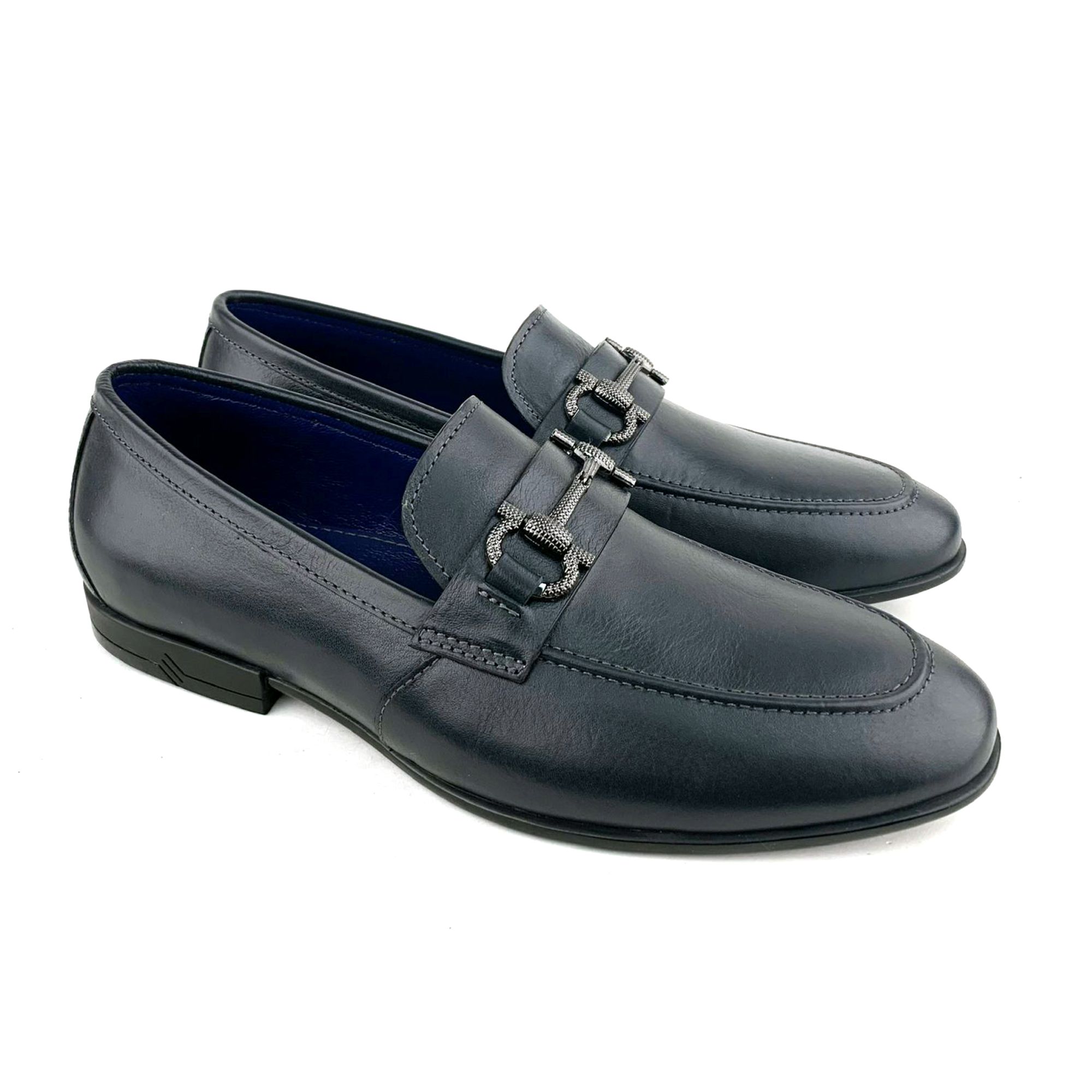 Giày Moccasin Nam Da Xanh Hải Quân 28X.54