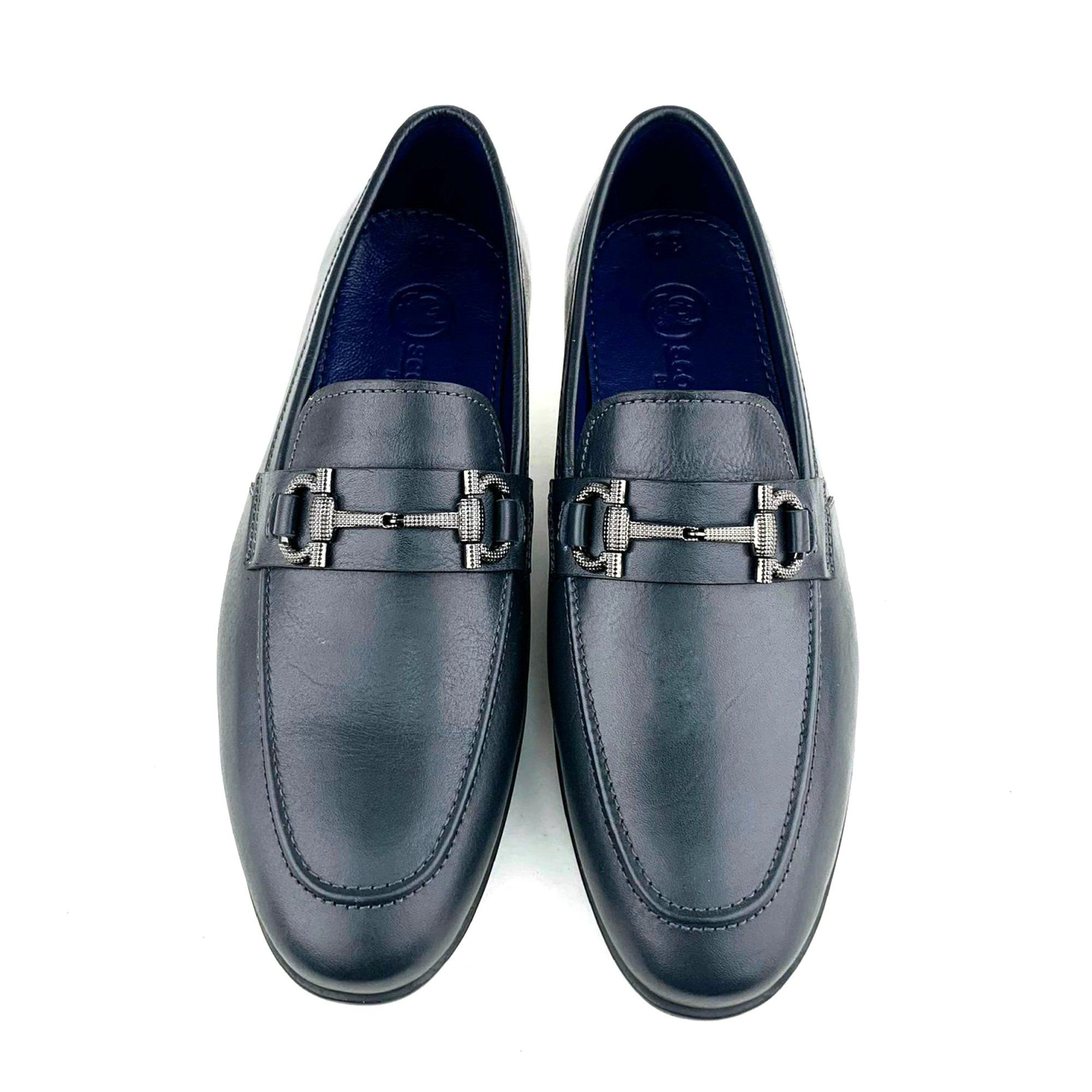 Giày Moccasin Nam Da Xanh Hải Quân 28X.54