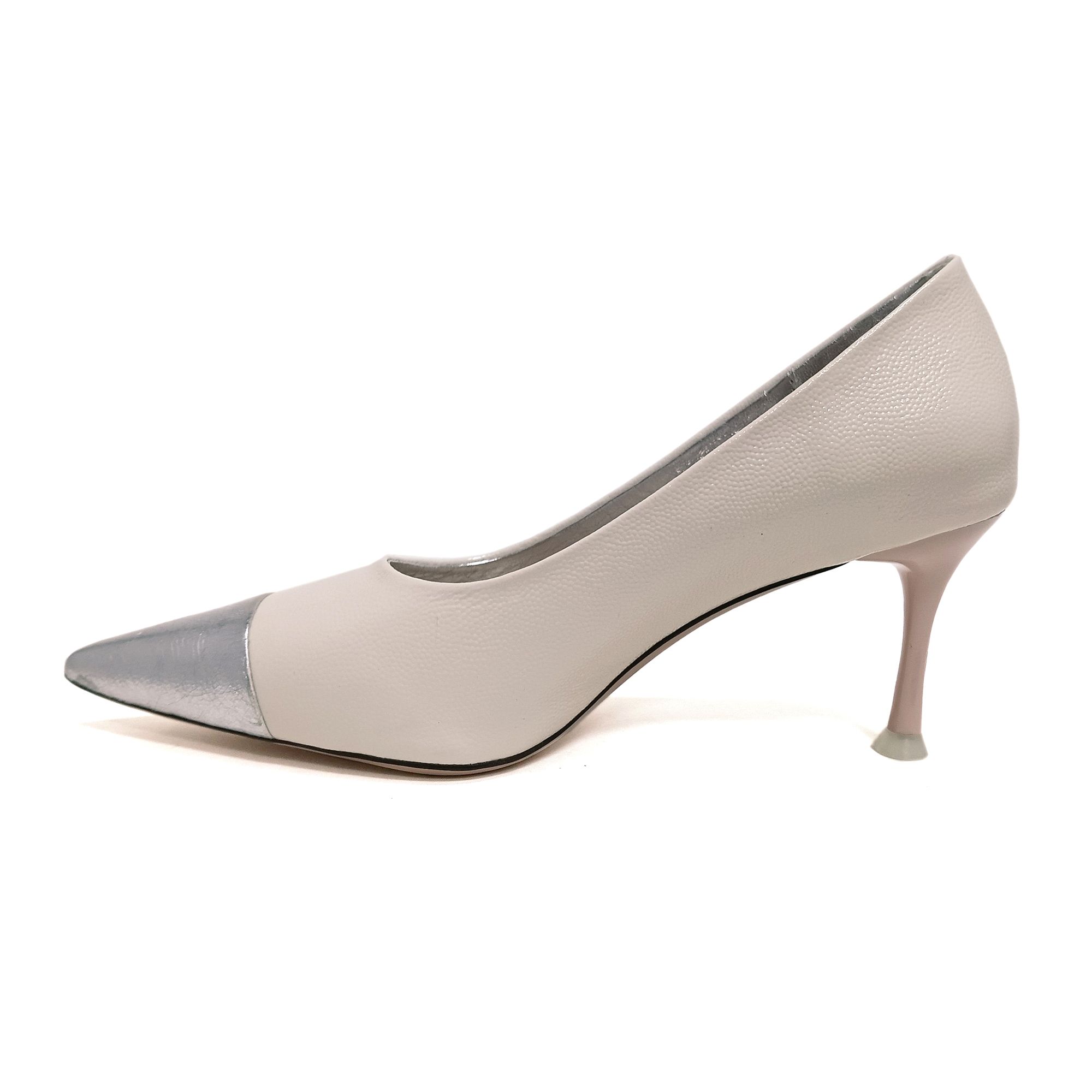 Giày Cao Gót Da Hạt Beige 83.23
