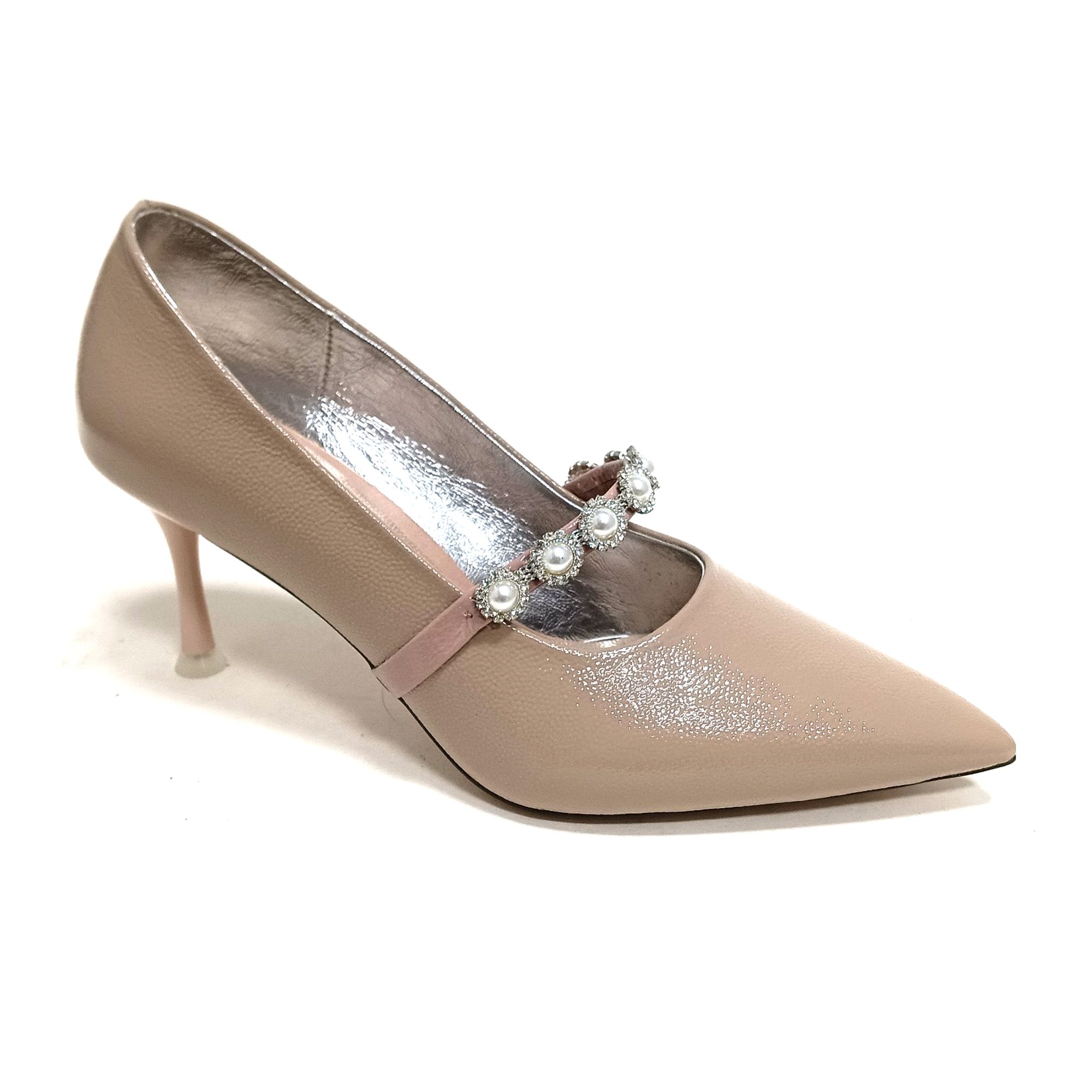 Giày Cao Gót Da Beige 83.25