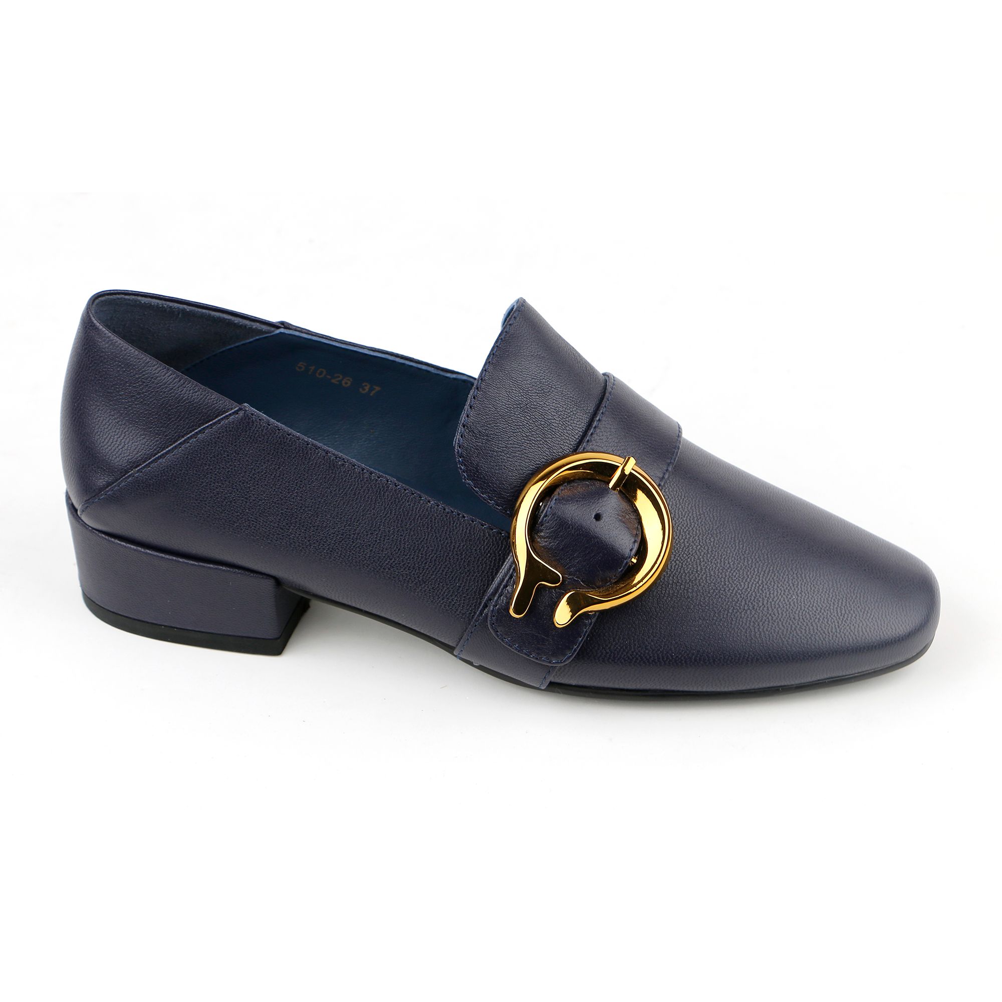 Giày Moccasin Nữ Đính Khóa Cài Xanh 993.19