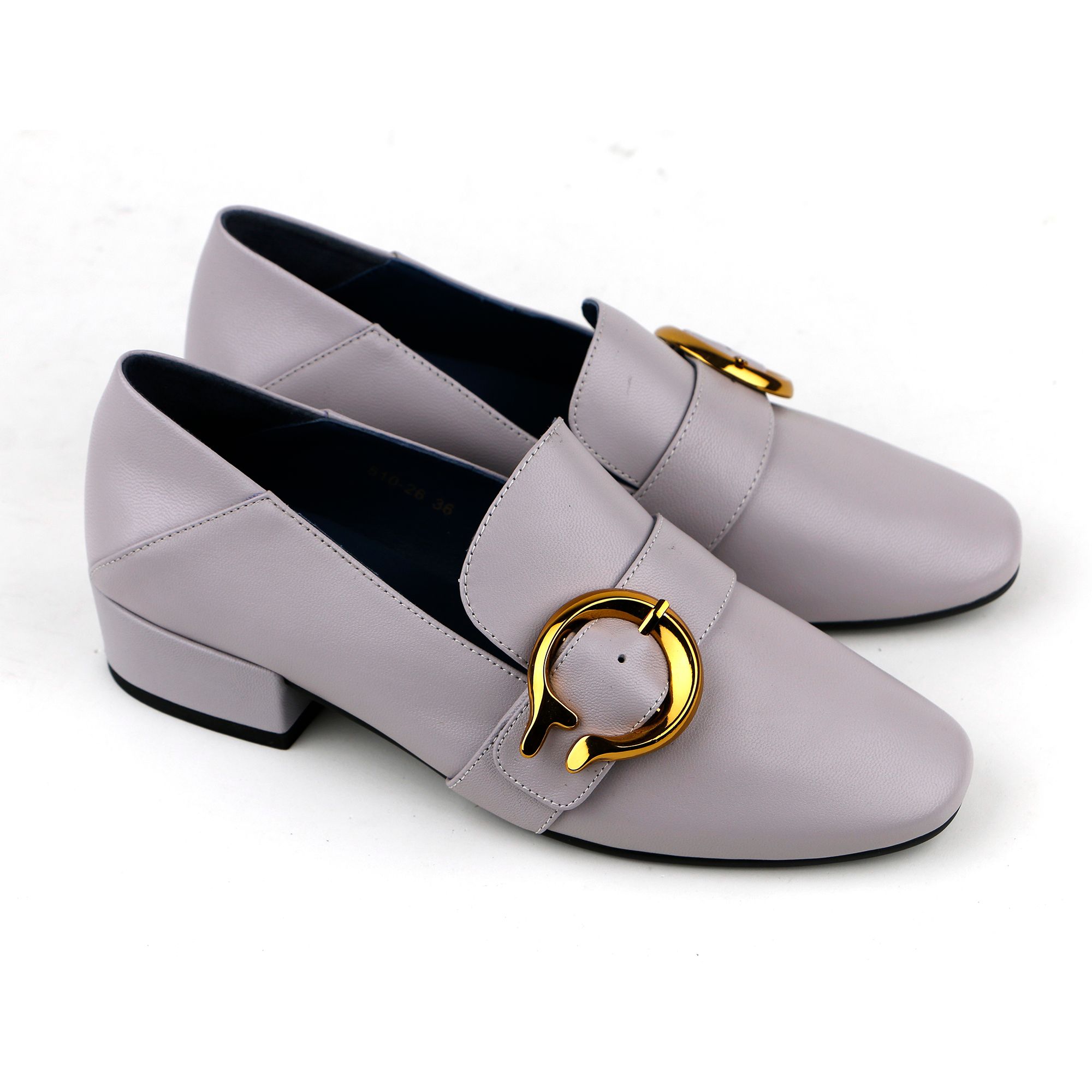 Giày Moccasin Nữ Đính Khóa Cài Tím 993.22