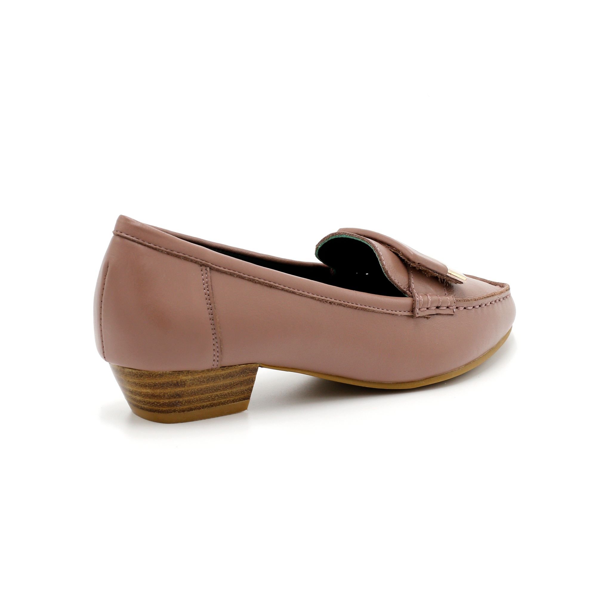 Giày Moccasin Nữ Khóa Vuông Hồng 992.6