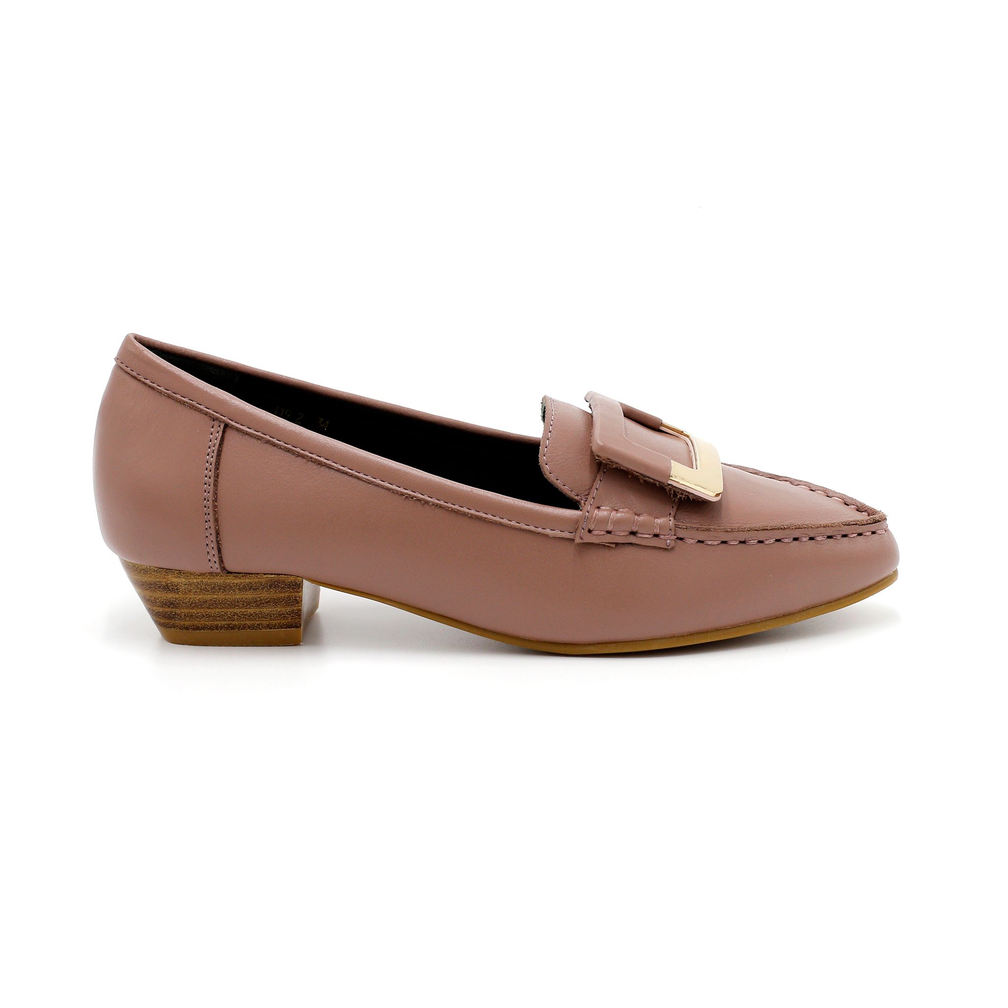 Giày Moccasin Nữ Khóa Vuông Hồng 992.6