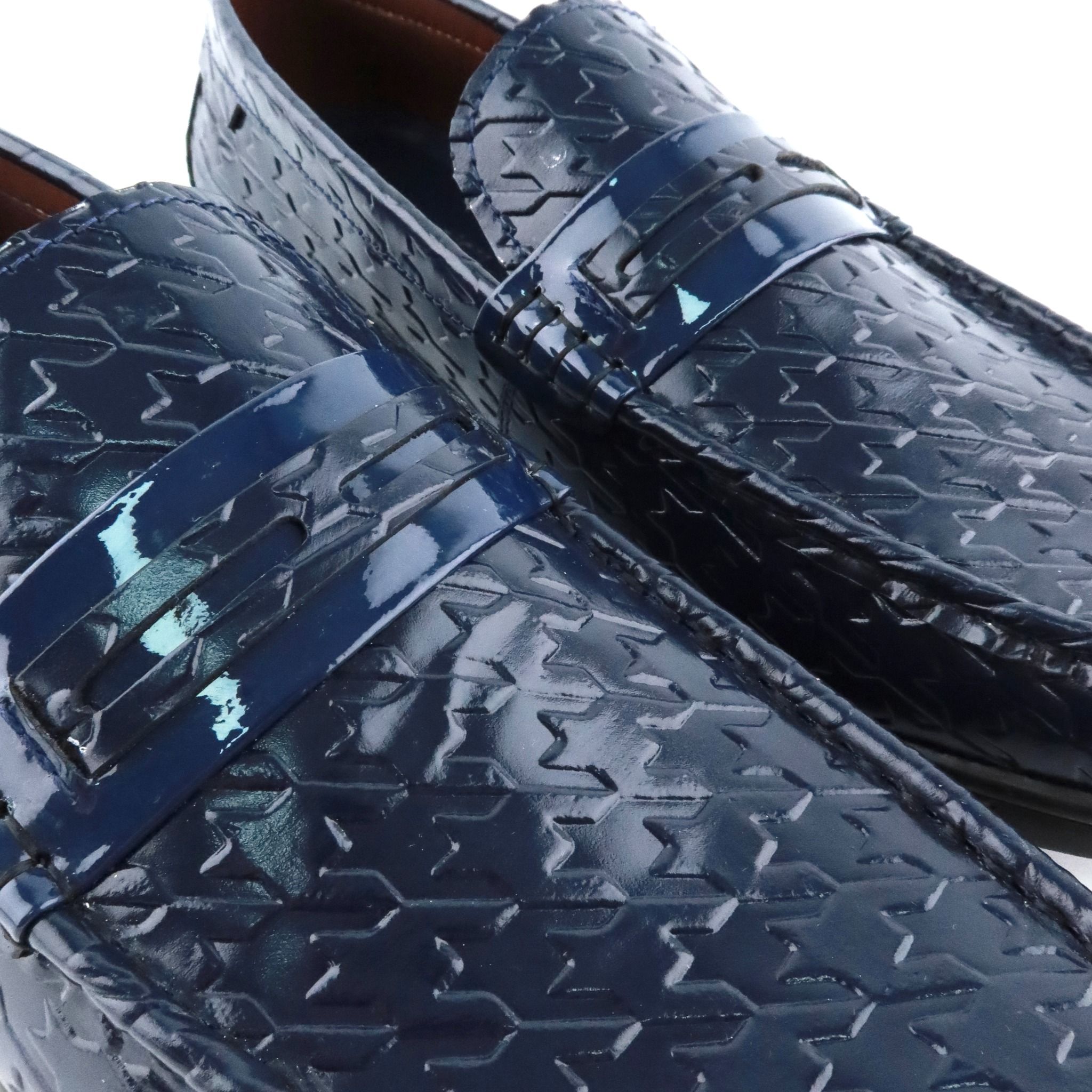 Giày Moccasin Nam Da Xanh Tím Than 28.10