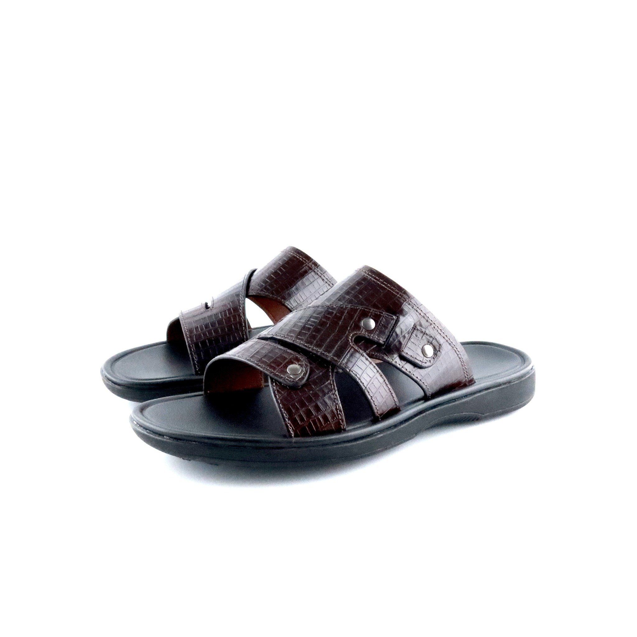 Sandal Nam Da Dập Vân Nâu 33M.7