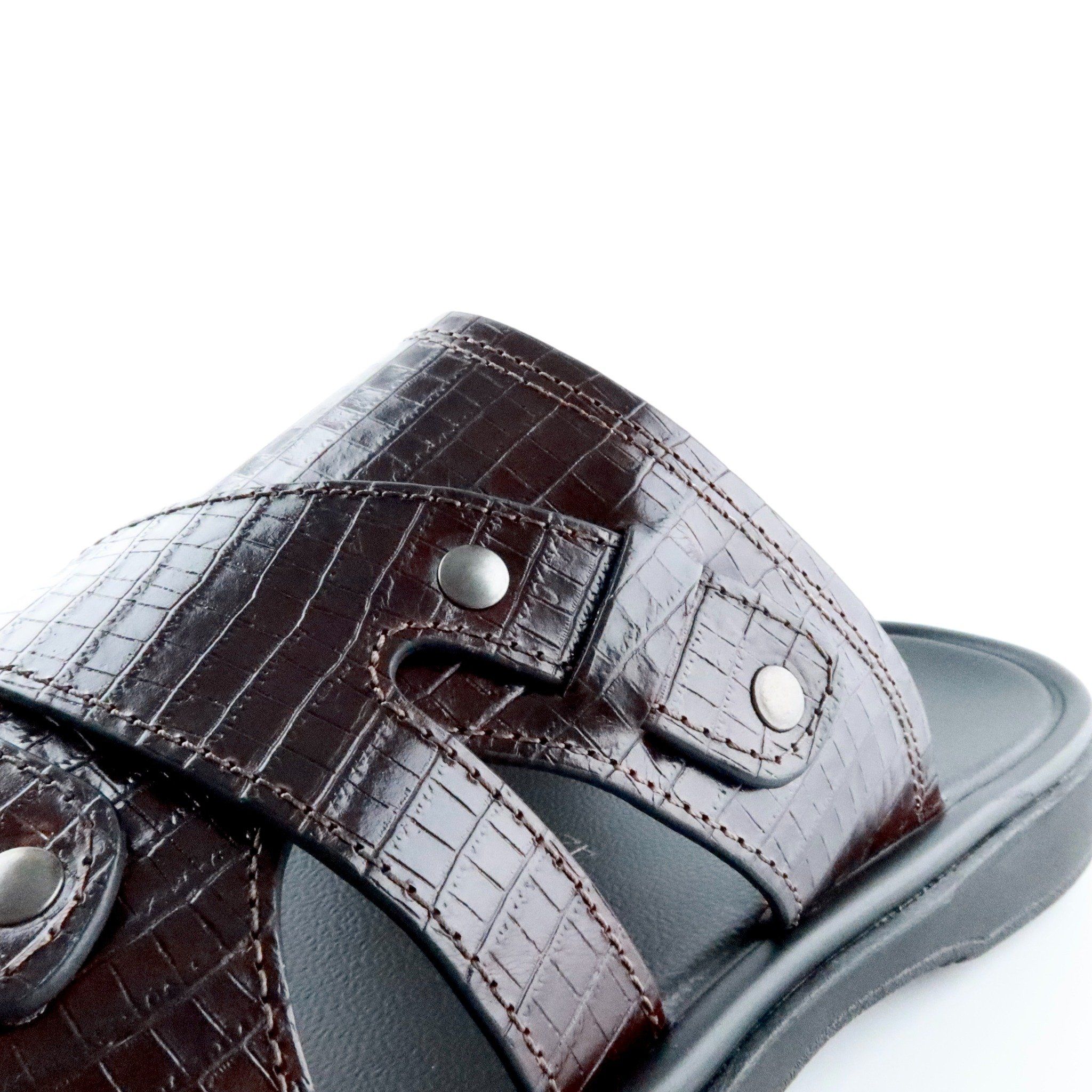 Sandal Nam Da Dập Vân Nâu 33M.7