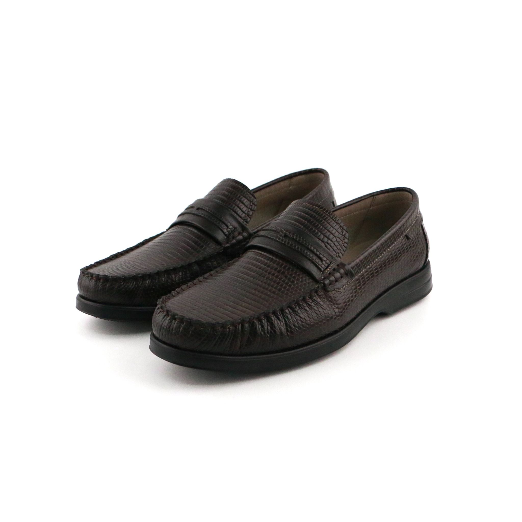 Giày Loafer Nam Vân Nâu 28MI.8