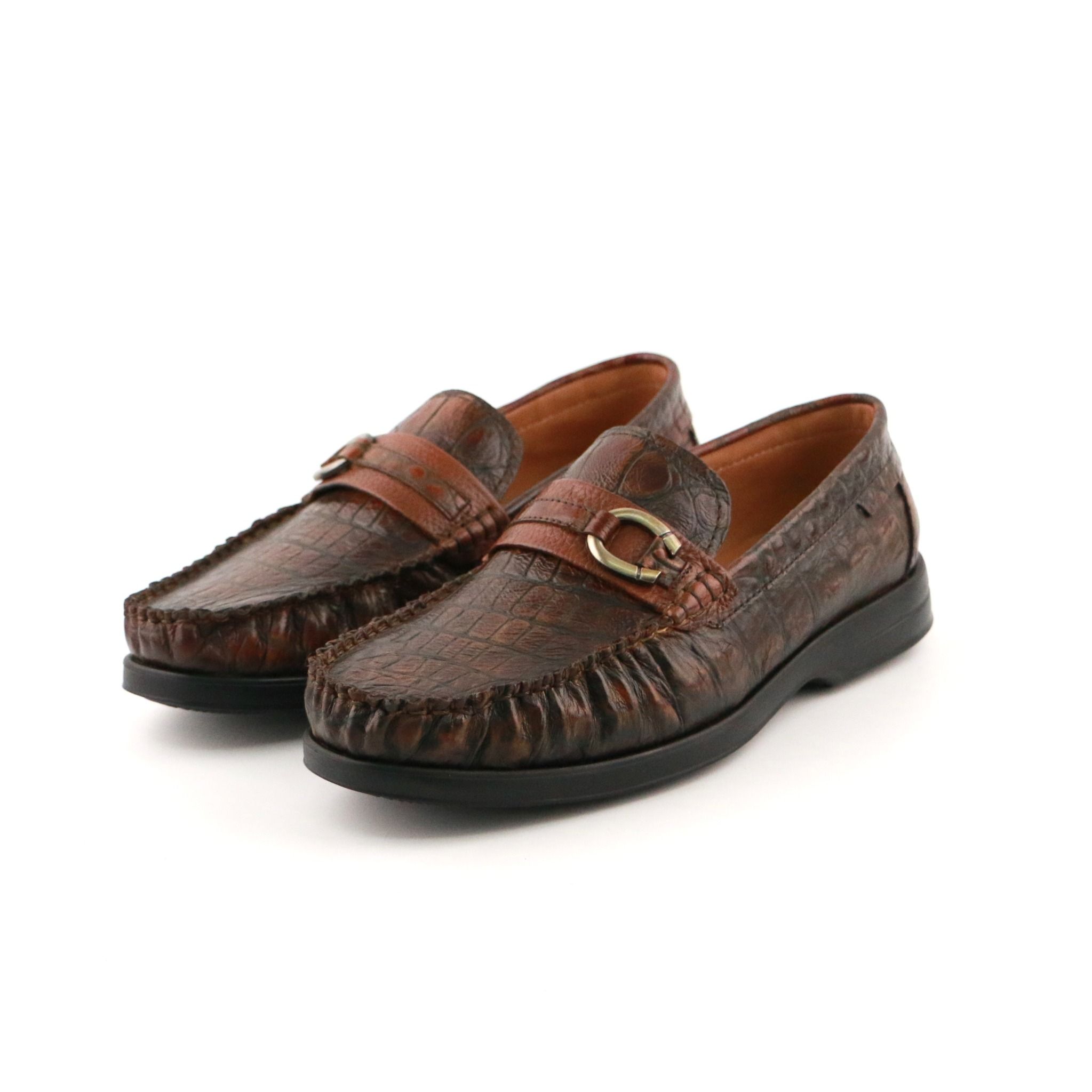 Giày Loafer Nam Vân Nâu 28MI.10