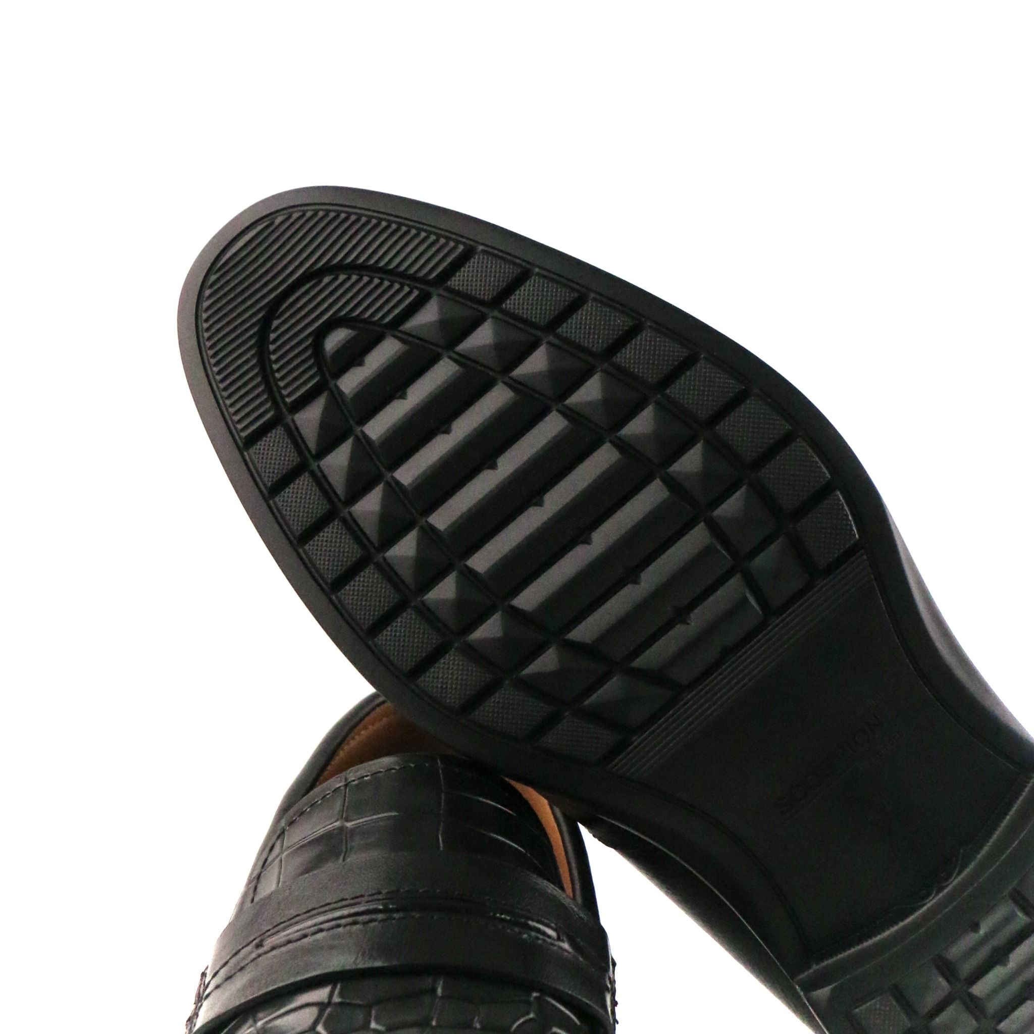 Giày Loafer Nam Vân Đen 28MC.23
