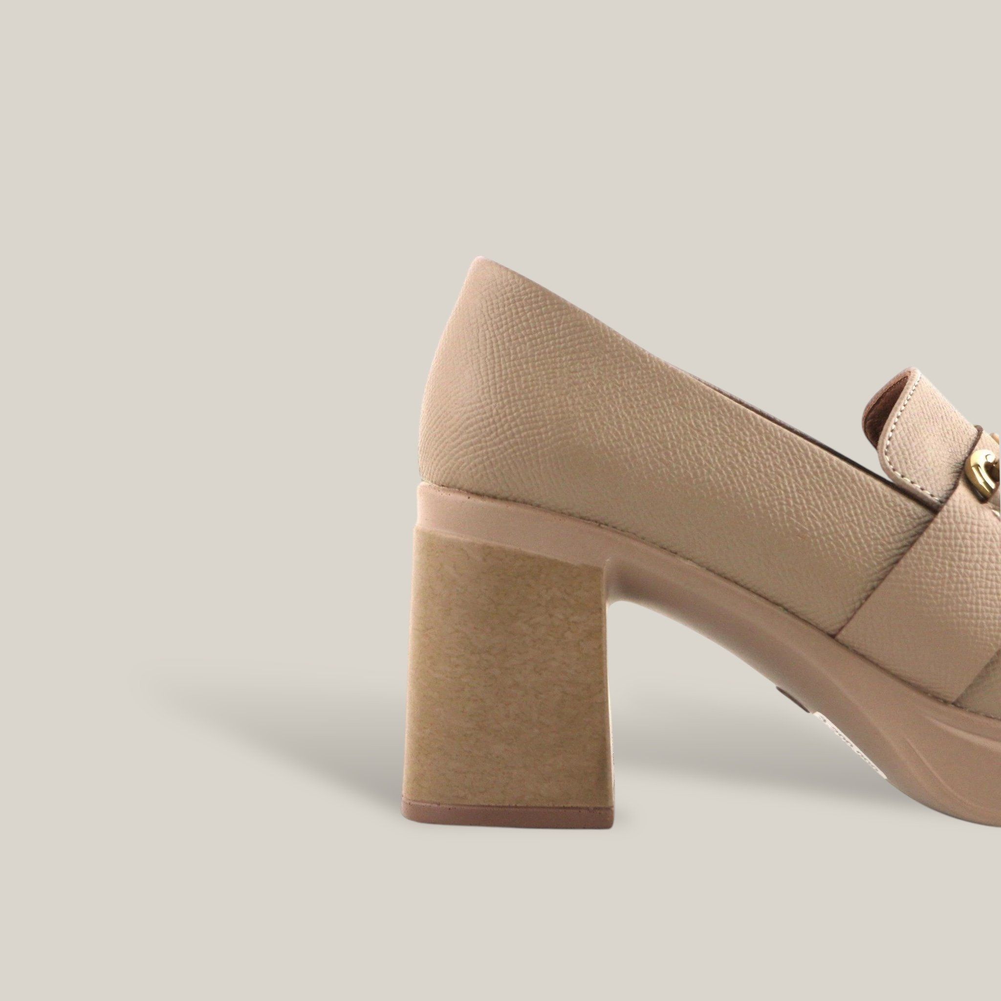 Giày Moccasin Nữ Trơn Nâu 19M.1